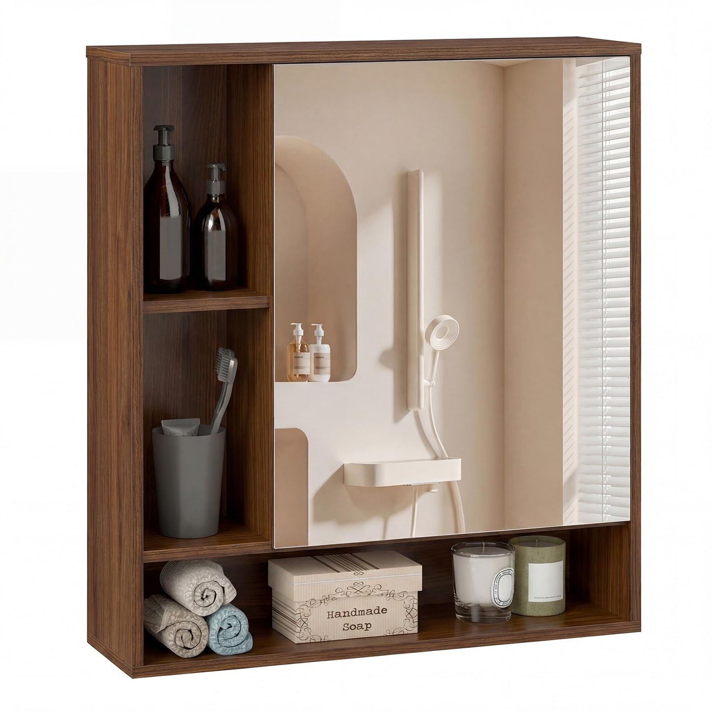 Tangkula Bathroom Cabinet with Mirror for Living Room