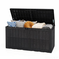 Tangkula 100/120/180 Gallon Waterproof Outdoor Storage Box with Lockable Lid