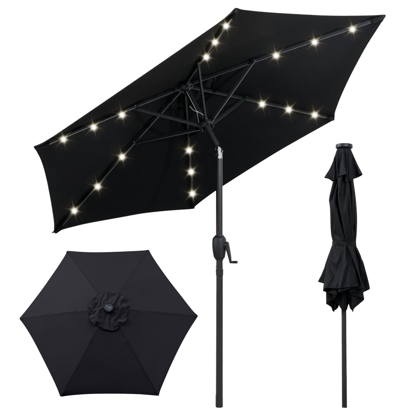 Tangkula 7.5 ft Solar LED Patio Umbrella