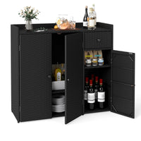 Meuble de rangement extérieur Tangkula avec 2 étagères réglables