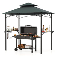 Tangkula 8x5 Ft Grill Gazebo, 2-Tier Barbecue Gazebo with 2 Shelves