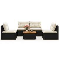 Tangkula 5 Pieces Wicker Patio Furniture Set