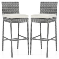 Tangkula Outdoor Bar Height Chair w/Soft Seat Cushion & Cozy Footrest