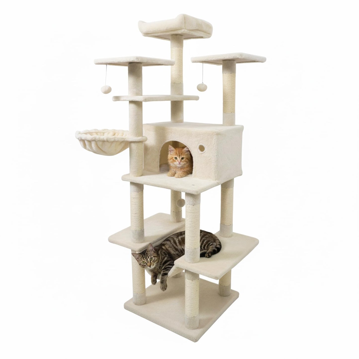 Tangkula 63 Inch Tall Cat Tree with Sisal Scratching Posts