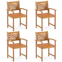 Tangkula Outdoor Acacia Wood Dining Chairs Set