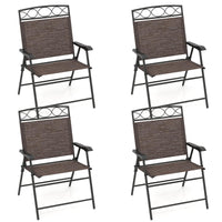Tangkula Folding Chairs for Outside Set of 4 for Lawn