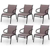 Tangkula Patio Chairs Set of 2/4/6 with Armrests for Poolside