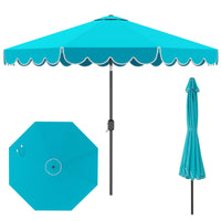 Tangkula  2 Tiers Scalloped Outdoor Table Market Umbrella with Tilt Adjustment
