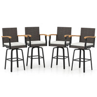 Tangkula Outdoor 360° Swivel Bar Stool for Backyard