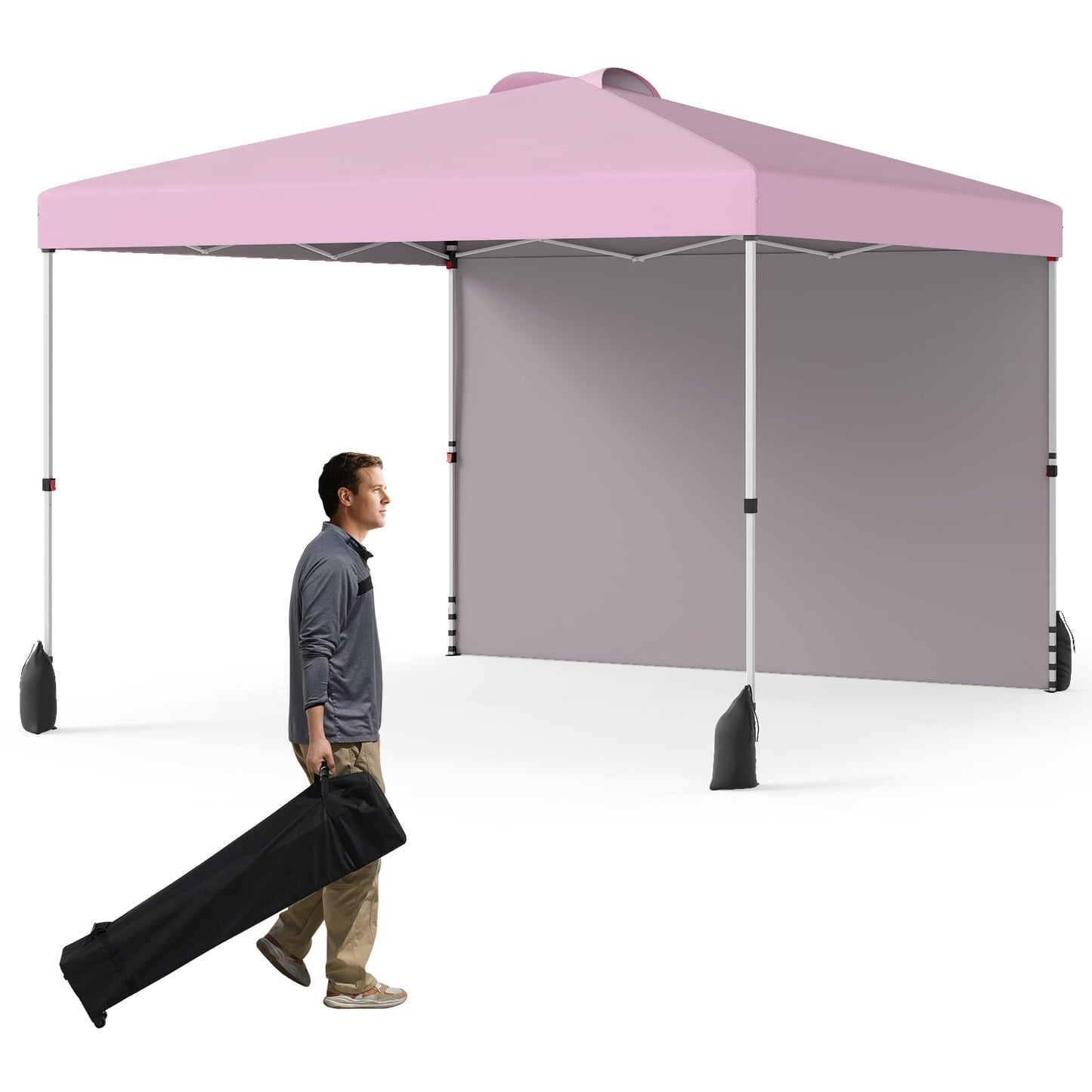 Tangkula 10x10 FT Pop up Canopy with Sidewall for Party Event Patio