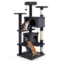 Tangkula 52 Inch Multi-Level Cat Tower with Sisal Scratching Posts
