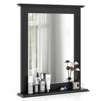 Bathroom Wall Mirror with Shelf, Square Makeup Mirror Wall Hanging Mirror