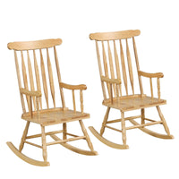 Tangkula Patio Rocking Chair Solid Wood with Rubber Wood Frame