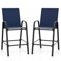 Tangkula Outdoor Bar Stools Set of 2/4 with High Back for Backyard Deck Pool