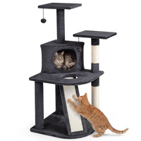 Tangkula Corner Cat Tree with Top Perches & Cozy Condo