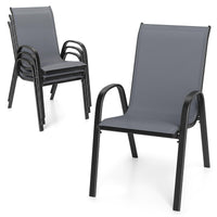 Tangkula Stackable Patio Dining Chairs Set of 4