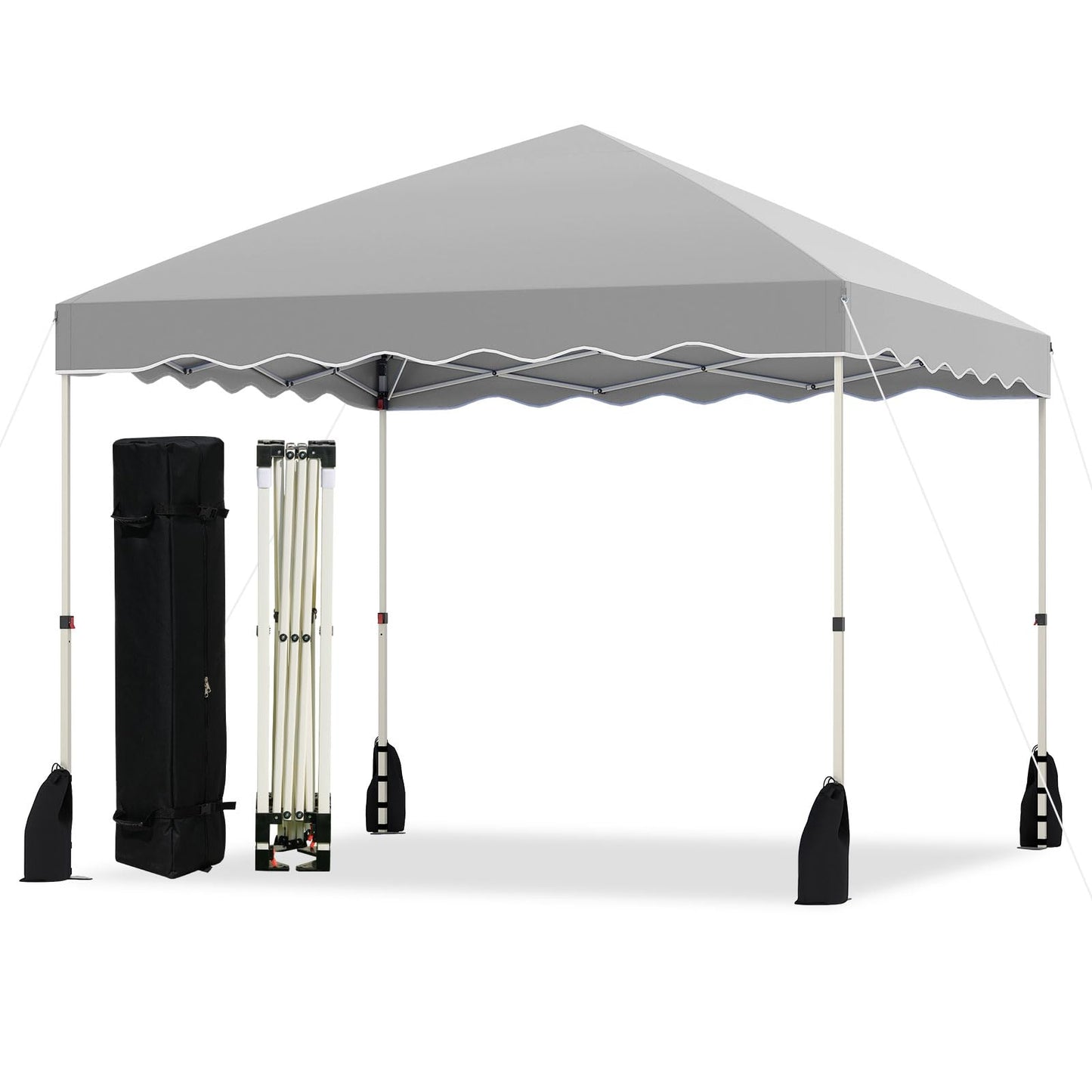 Tangkula 10x10 FT Pop Up Canopy UPF50+ Easy Set up Instant Tent with Wheeled Bag