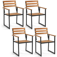Tangkula Acacia Wood Outdoor Dining Chairs Set