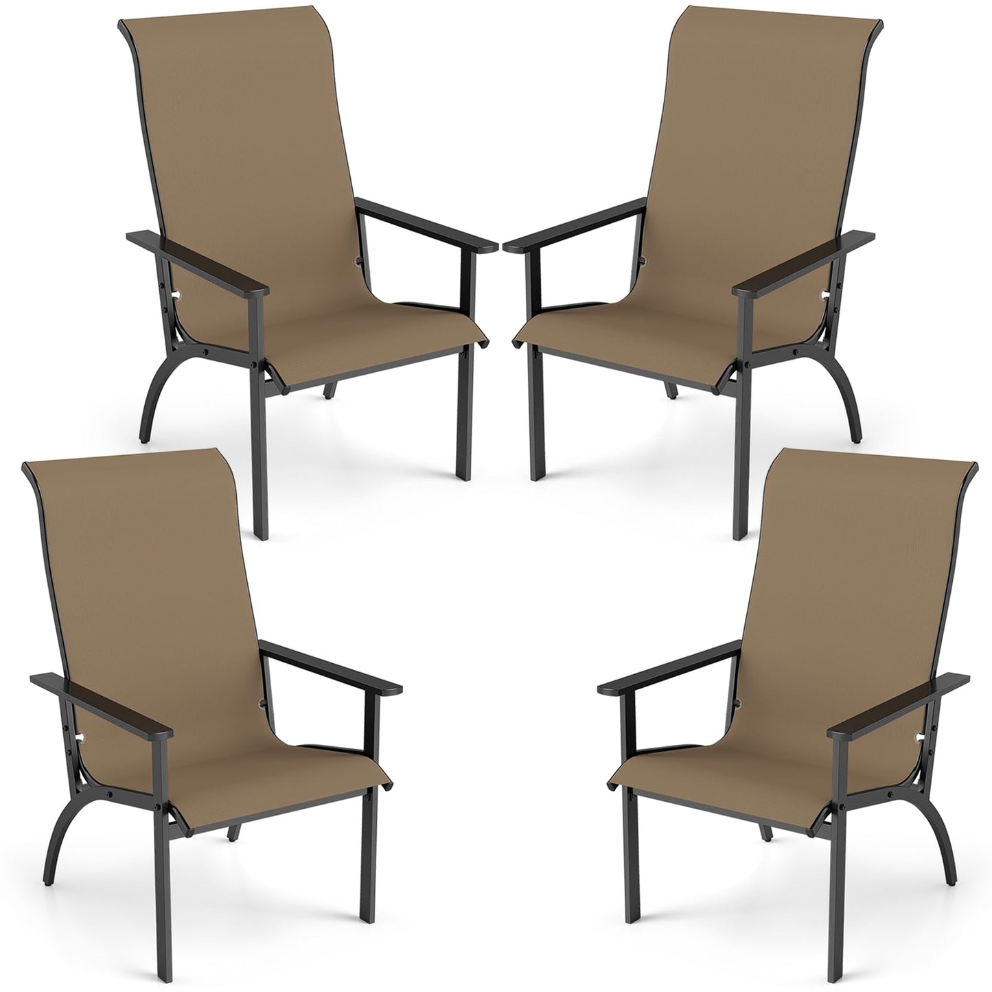 Tangkula Fabric Adirondack Chair with 400 lbs Weight Capacity