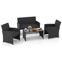 Tangkula Patio Wicker Furniture Set for Backyard