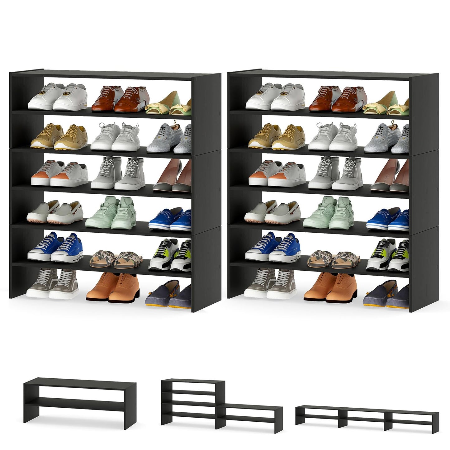 Tangkula Meuble à chaussures vertical 3 en 1
