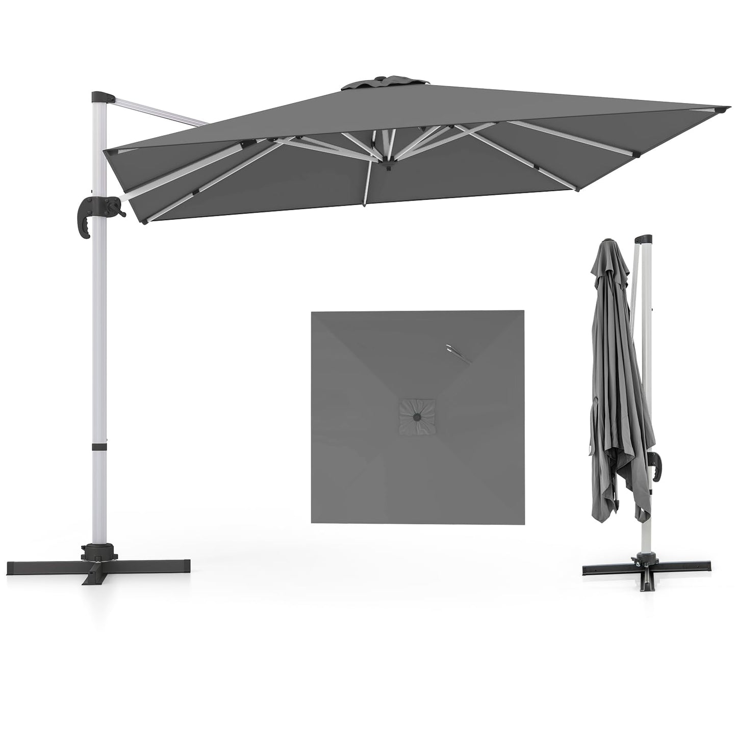 Tangkula 10 ft Square Patio Cantilever Umbrella