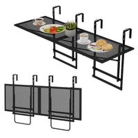 Tangkula Table de balcon pliable 122 cm pour rambardes de 3,8 cm à 8,9 cm d'épaisseur