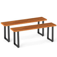 Tangkula Acacia Wood Outdoor Bench(47" x 10.5" x 18",1/2)