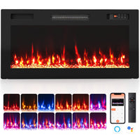 Tangkula 30"/36"/40"/50"/60"/72" Smart Electric Fireplace