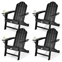 Tangkula Adirondack Chair Outdoor, Fade Resistant HDPE Armchairs with Cup Holder