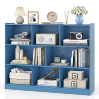 Tangkula 8-Cube Bookcase, Wood 3 Tier Open Storage Bookshelf, Modern Multipurpose Display Cabinet