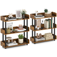 Tangkula 3-Tier Bookshelf Multipurpose Wood Standing Display Rack(1/2)