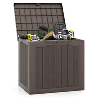 Tangkula 30 Gallon Outdoor Storage Box Resin Storage Bench with Lockable Lid