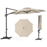 Tangkula 10ft Patio Umbrella Offset Cantilever Outdoor Umbrella(10 x 10 x 8.3 ft)
