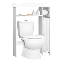 Tangkula Over The Toilet Storage Cabinet Bathroom Organizer w/Toilet Paper Holder