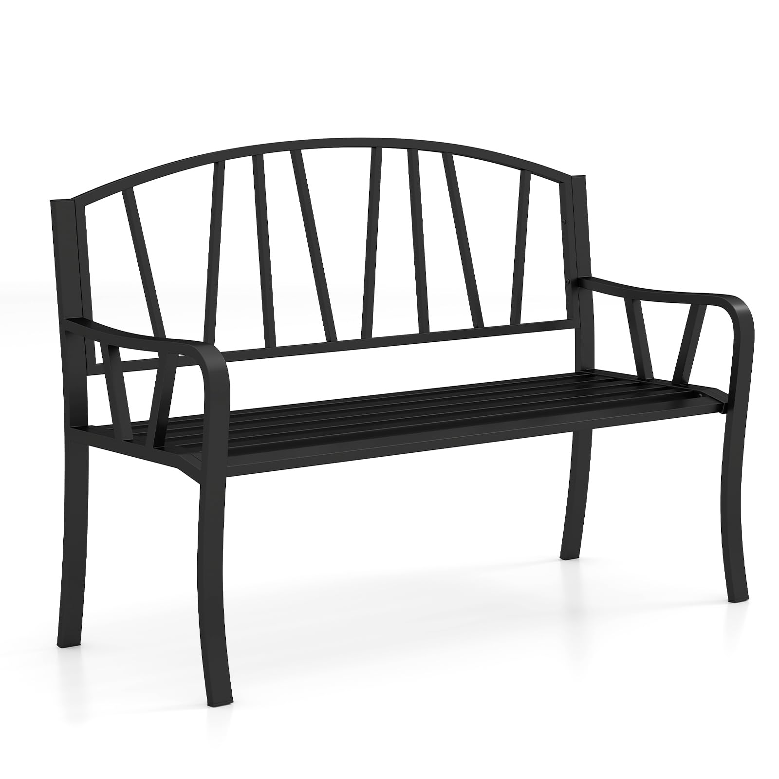 Tangkula 51” Metal Outdoor Garden Bench