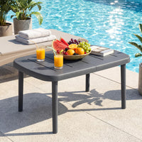 Tangkula Outdoor Coffee Table with Aluminum Alloy Rods