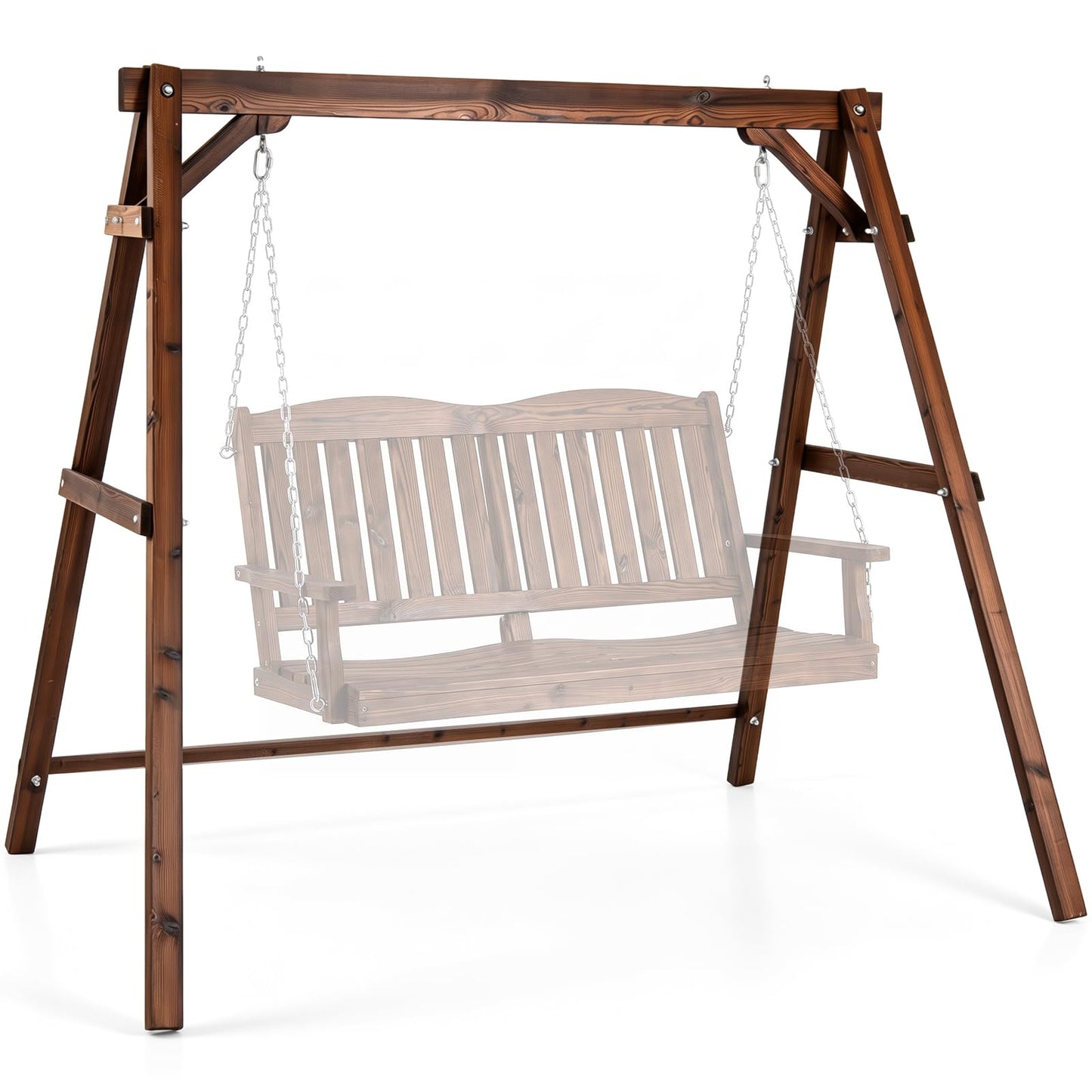 Tangkula 880lbs Wood Porch Swing Frame(72" x 54" x 66")