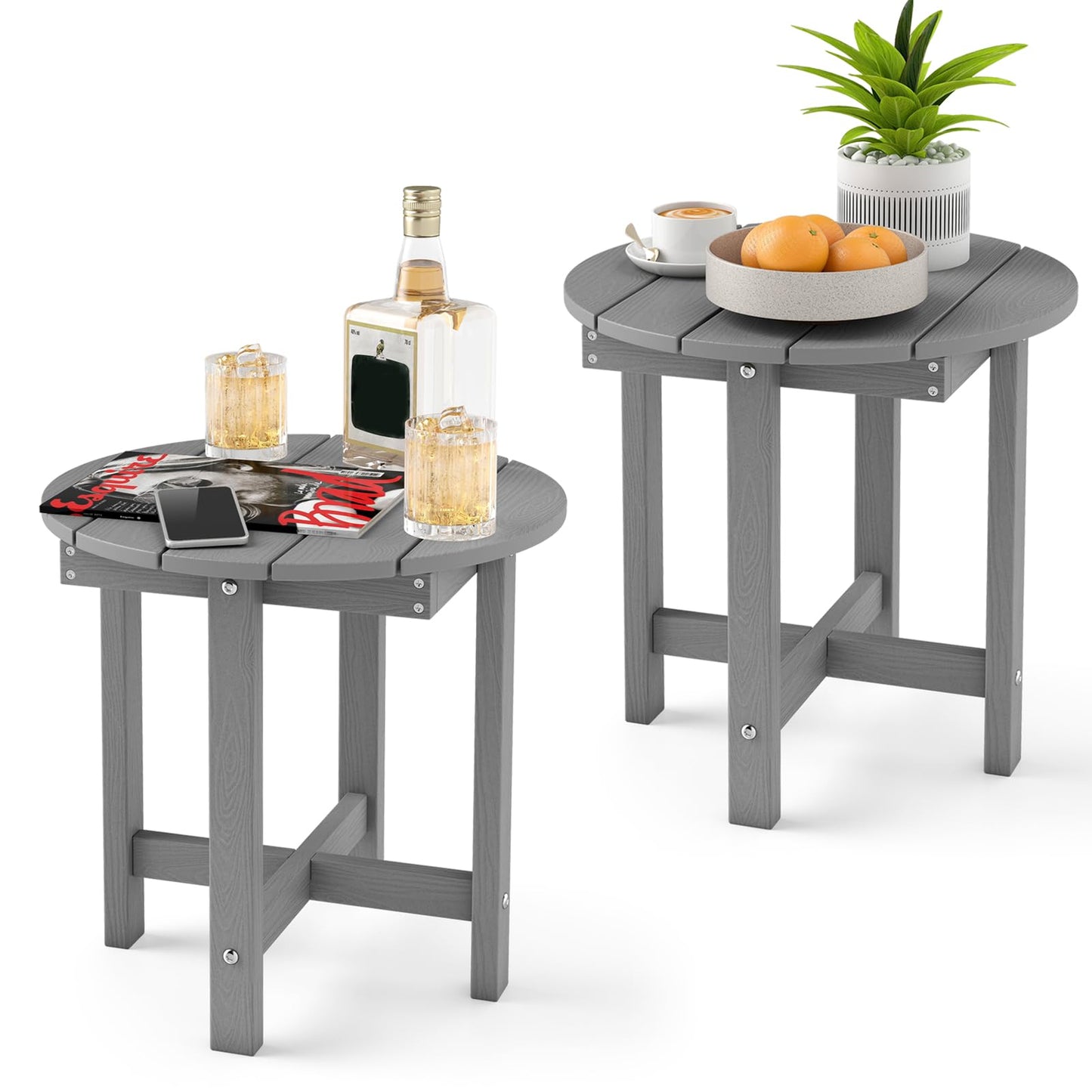 Tangkula Outdoor Side Table HIPS Adirondack Side Table(1/2)