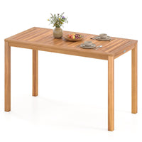 Tangkula Outdoor Acacia Wood Dining Table for 4-6