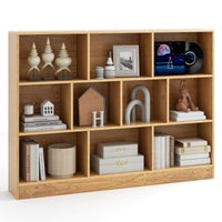 Tangkula 10-Cube Bookshelf, 55”L Floor Bookcase with 2 Anti-Tipping Kits