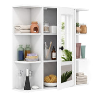 Tangkula 26 x 6.5 x 25 Inches Bathroom Wall Cabinet with Mirror