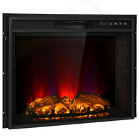Tangkula Recessed Electric Fireplace, 26 Inch Fireplace with Adjustable Flame Brightness, LED Screen & Remote Control with Timer