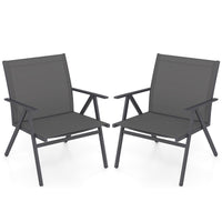 Tangkula Patio Chairs Set of 2/4 with Breathable Mesh Fabric and Metal Frame