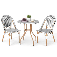 Tangkula 3 Piece French Bistro Table Chair Set