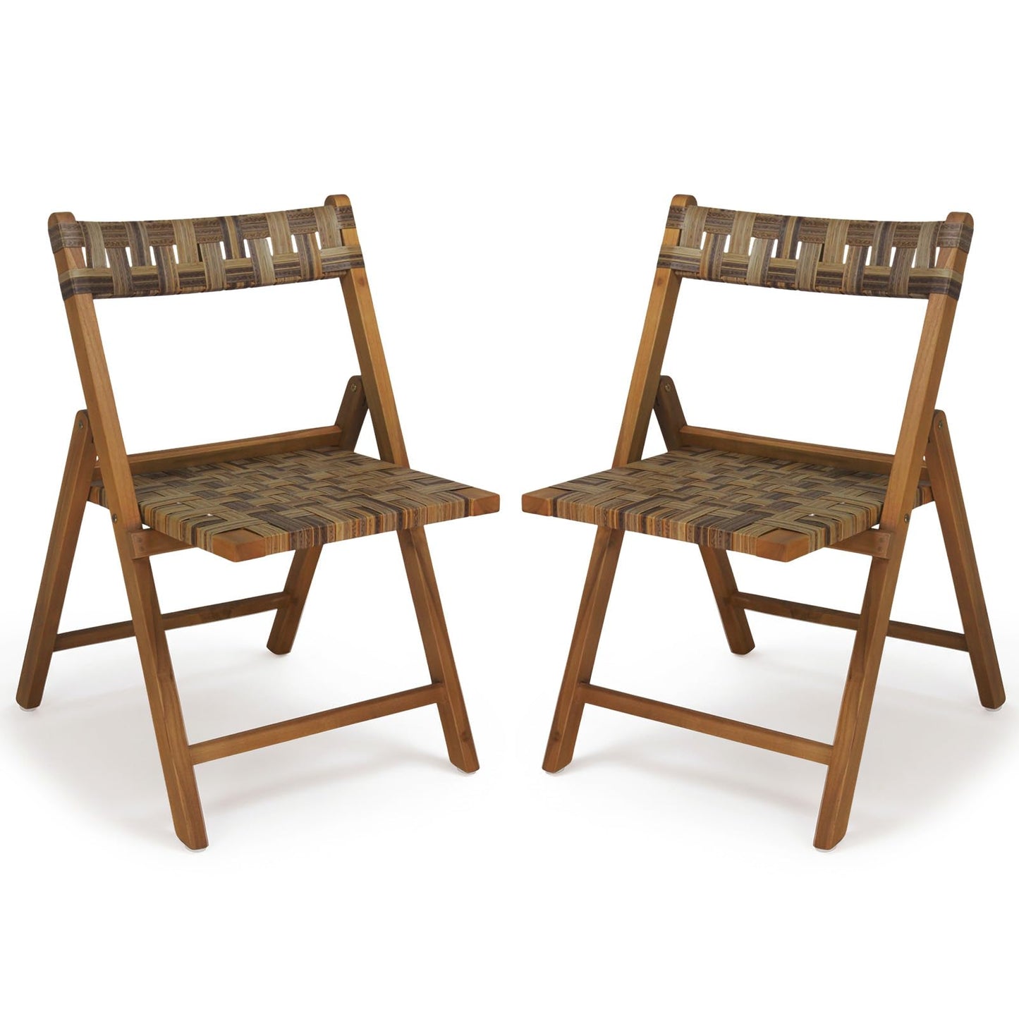 Tangkula Teak Wood Folding Chairs Set of 2/4