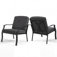 Chaises de salle à manger d'extérieur Tangkula 2/4 pièces, chaises de patio ergonomiques avec cadre en métal robuste de 150 kg et coussins moelleux