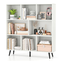 Tangkula 8-Cube Bookcase with 5 Tapered Metal Legs & 2 Anti-Tip Kit