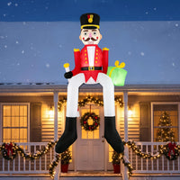 Tangkula 8.7 FT Inflatable Christmas Nutcracker Hanging Decoration