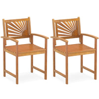 Tangkula Outdoor Acacia Wood Dining Chairs Set